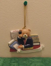 Businessman/Office Worker Bear Personalized Christmas Tree Ornament Holiday Gift