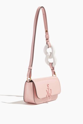ショルダーバッグ・ポシェット Jw Anderson Shoulder Bags Women Leather Pink JW ANDERSON Chain Anchor Patent Shoulder Bag Baby Pink $950