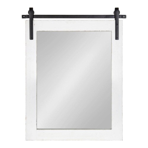 Kate+Laurel Framed Decorative Mirror 21.88" x 30.25" White Black Iron Bracket - Picture 2 of 7