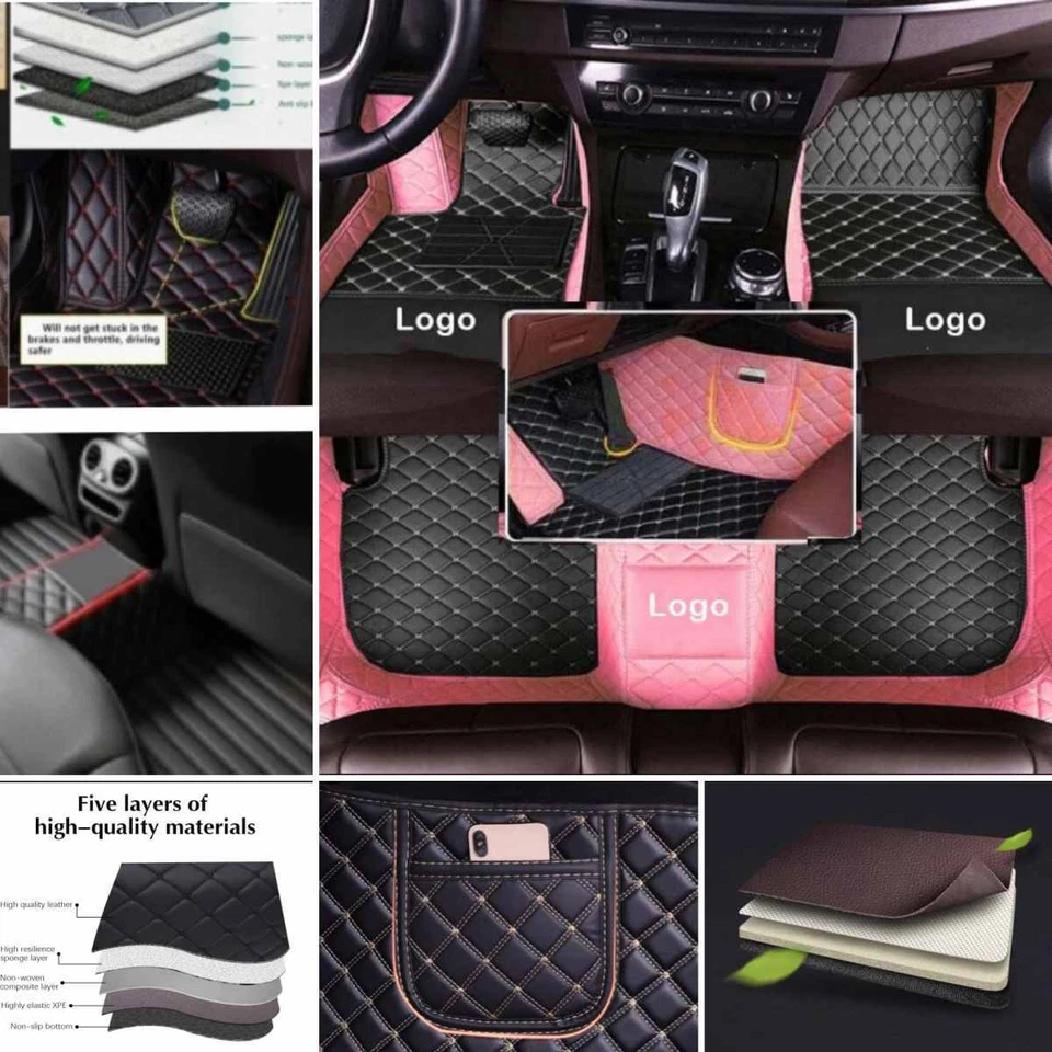 For Dodge Car Floor Mats Carpets Waterproof Custom Auto Pu Leather Liners Rugs - Imagem 3 de 4