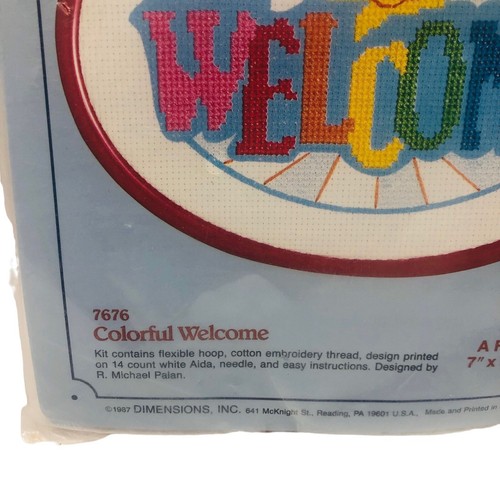 Vintage Dimensions Stitchables Colorful Welcome 7676 No Count Cross Stitch - Picture 6 of 6
