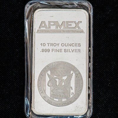 シルバーバー 10oz 10 oz. Silver Bar - Engelhard .999 Fine - Wide/Serial