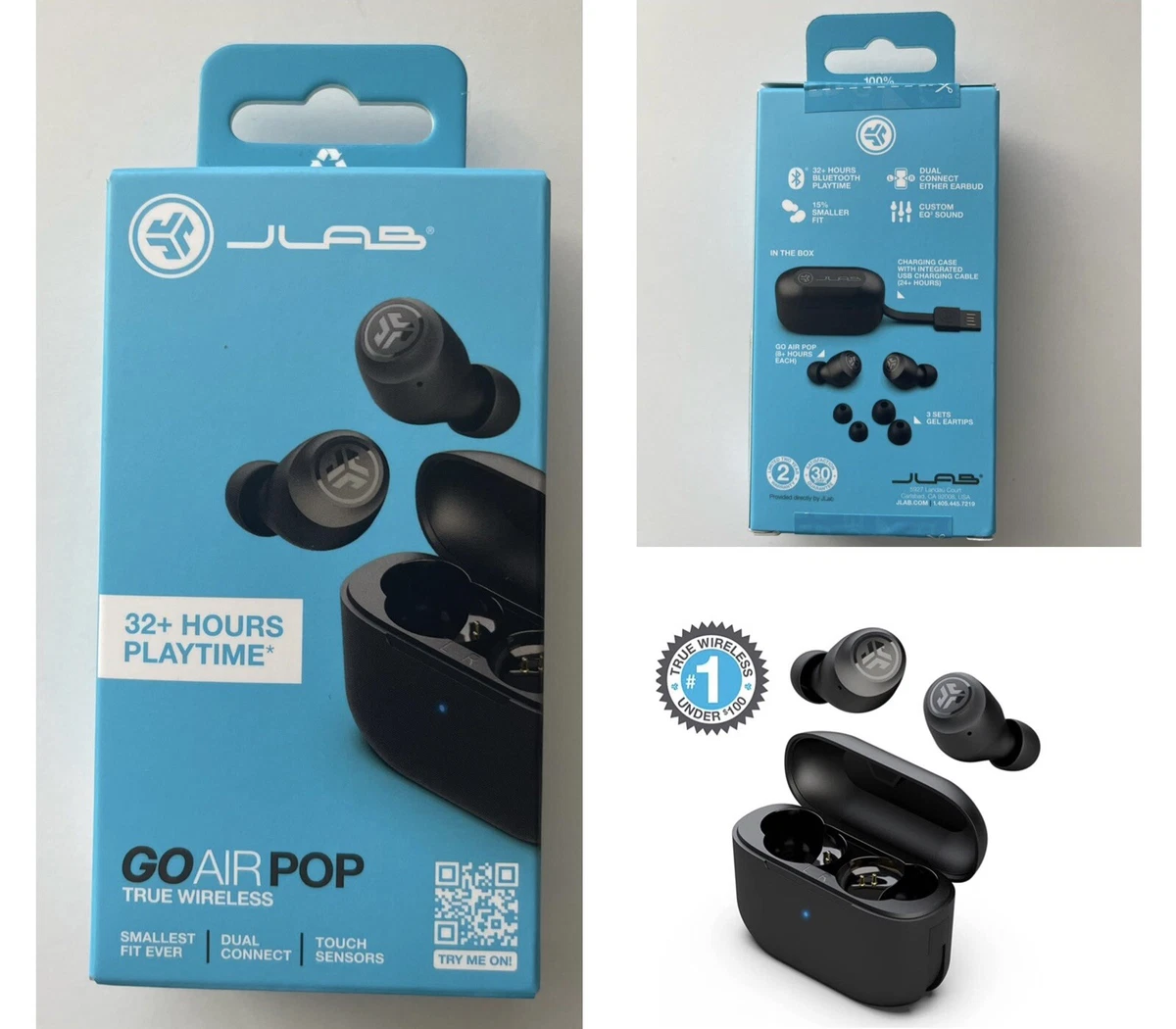 Jlab Go Air Pop True Wireless Earbuds Black