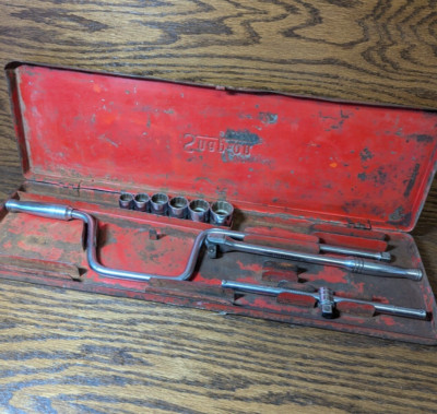 Vtg Snap-On Tools Underlined Ferret Partial Set with Case Canada for Restoration