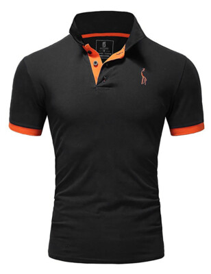 New Mens Polo Shirt T-Shirt Top Short Sleeve Contrast Colours