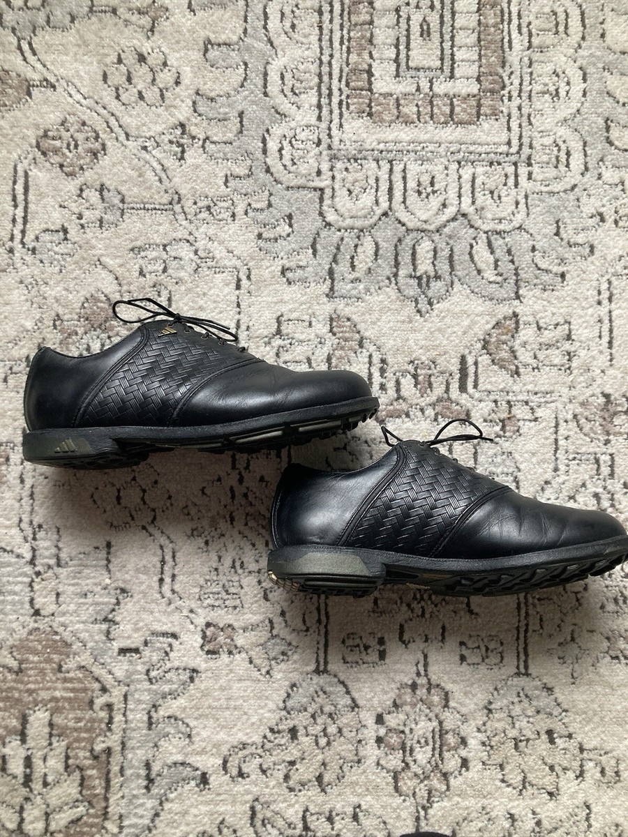 Adidas Vintage Z Traxion Black Leather Oxford Golf Shoes
