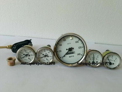 Smiths Kit  52mm Temp Oil(bar)Pressure Fuel Amp + Speedometer 0-140MPH 100mm WC