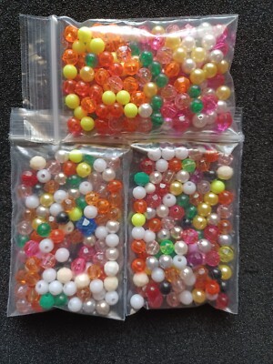6mm 3 Pk. 100 Ct. Beads mixed colors Lures Crawler Harness Jigs Spinner Baits