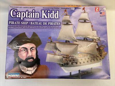 Lindberg Captain Kidd Pirate Galeon Ship Model Construction Kit 14'' 2007 70873