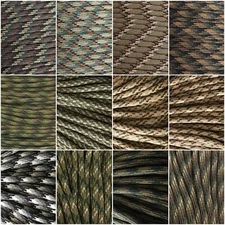 TJParacord - CAMO Wholesale 550 lb Paracord 25 ft to 100 ft Hanks MADE IN USA
