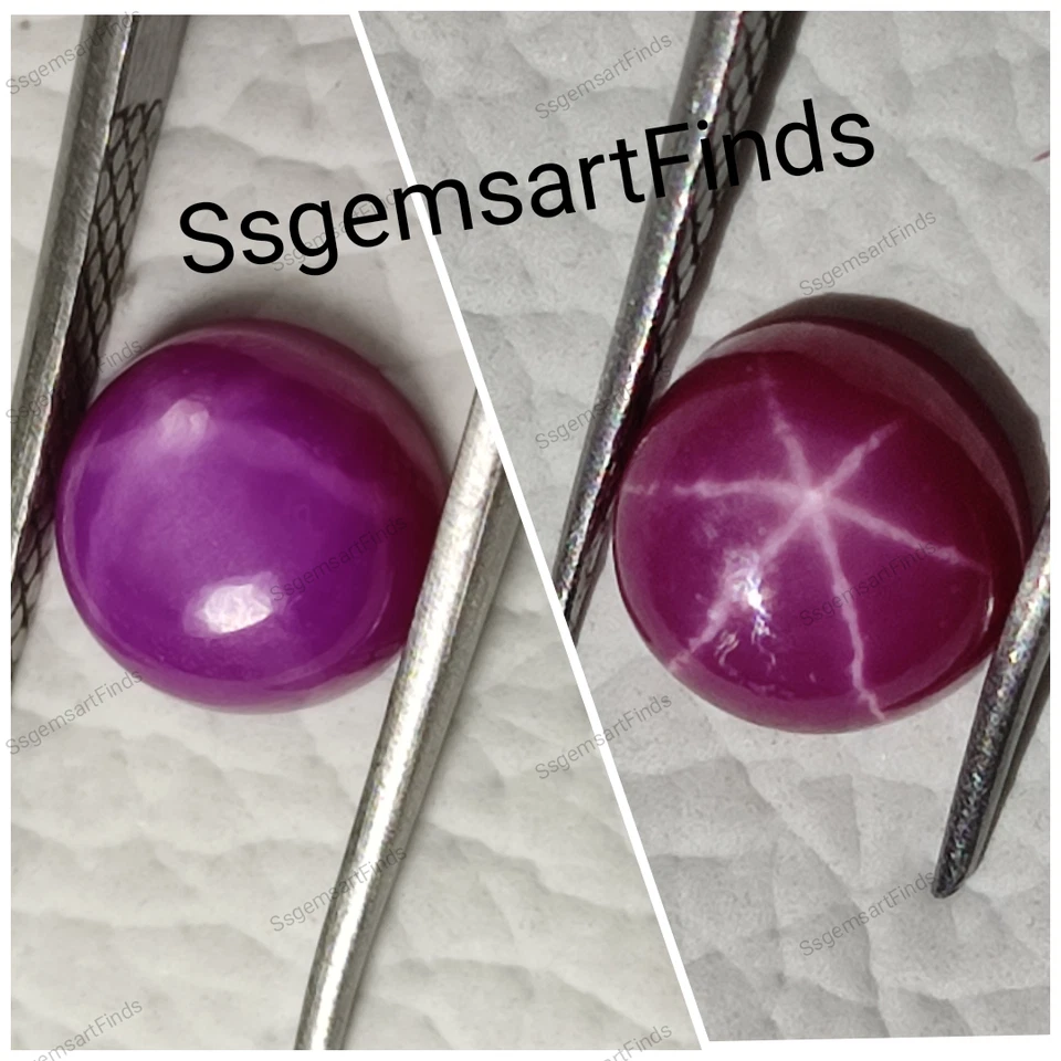 Lab created lindy ruby star cabochons round shape jewelry making loose gemstone - Image 2 of 4