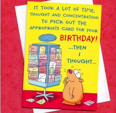 SIMON ELVIN Birthday Card Joke Male Female Man Woman Men Ladies Lady Friend Humour Funny