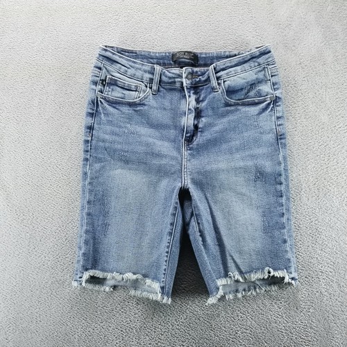 Judy Blue Shorts Womens L Blue Midi Cutoffs 9" Inseam High Rise Stretch Denim