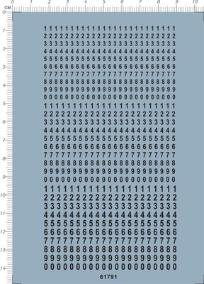 Super Detail Up Arial narrow Font Numbers Model Kit Water Slide Decal Black