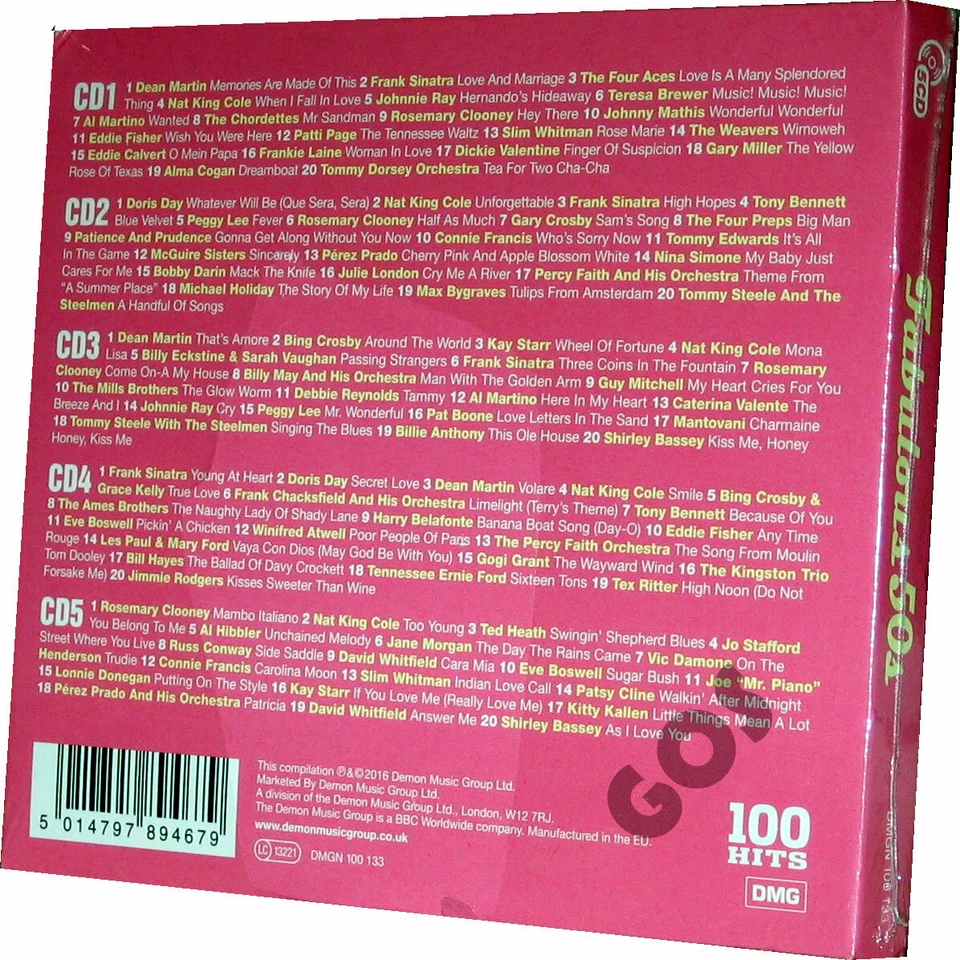 Fabulous 50s 5 CD Set 100 Hit Tracks Collection Of 1950s Jukebox Music Songs New - Image 2 of 2