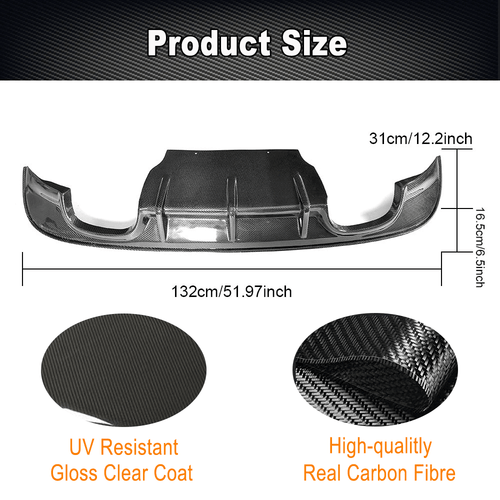 Carbon Fiber Rear Bumper Diffuser Spoiler Lip Fit For Jaguar XE Sedan 2015-2019 - Picture 7 of 12