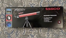 Tasco Telescope Adjustable Tripod Mount Aluminum 50x50mm Model 45T Red Beginner