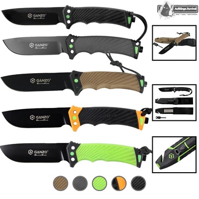 Ganzo Firebird G8012V2 Outdoor Messer mit Scheide Feuerstahl Schärfer Bushcraft