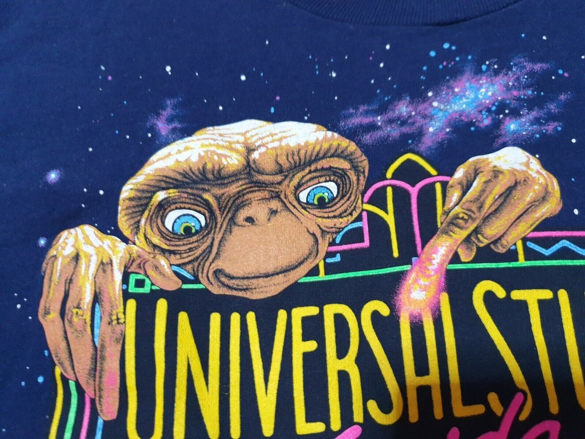 Rare Vintage E.T. Movie T-shirt Navy Blue Size L Universal Studios 