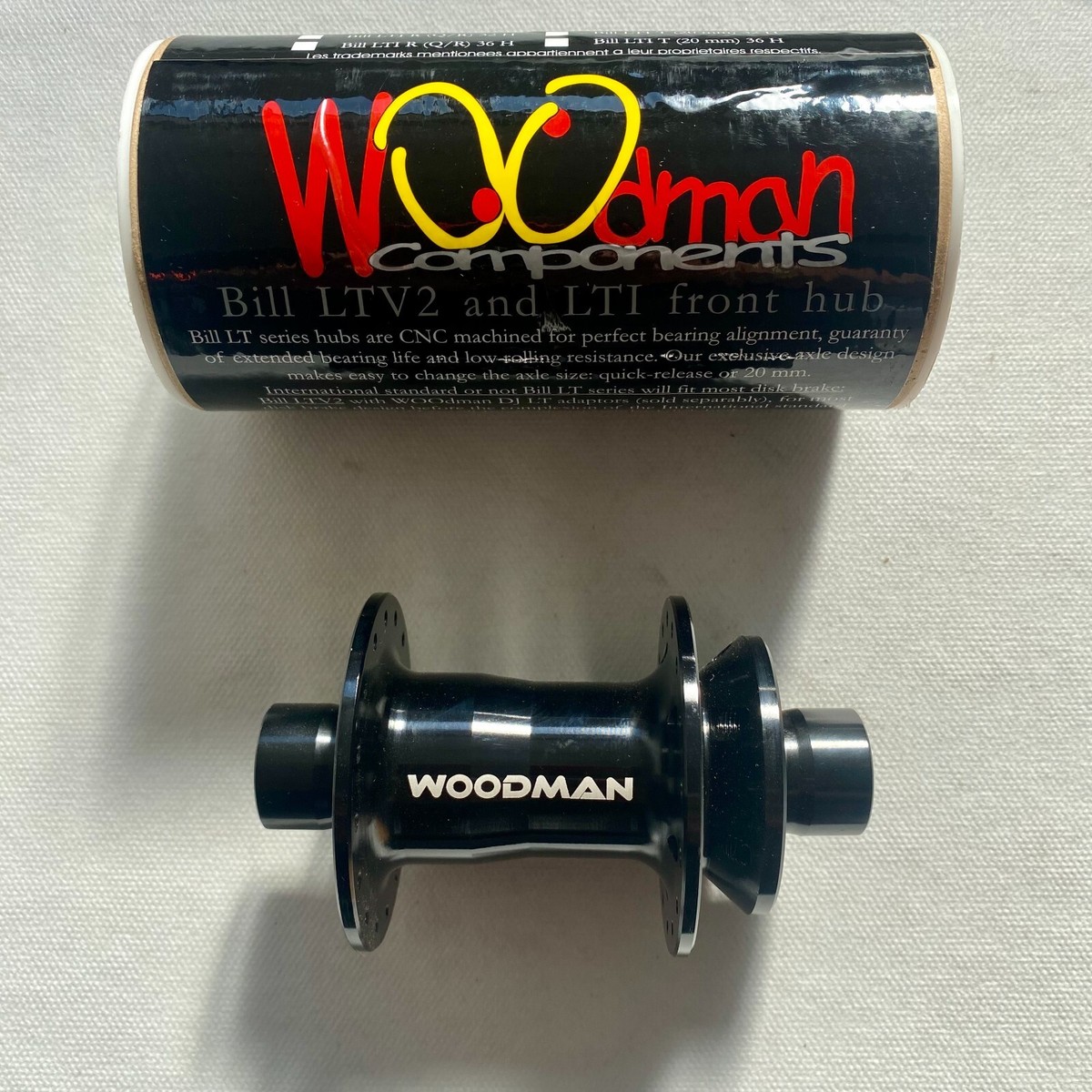 MTB DH WOOdman Bill LTI FZT Front Hub Thru Axle 20mm x 110mm 32 spoke