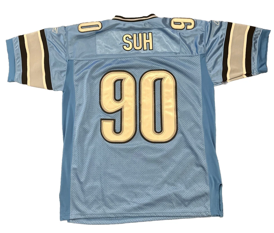 Camiseta deportiva de los Detroit Lions Suh para hombre talla 48 azul Reebok Foto 2 de 4