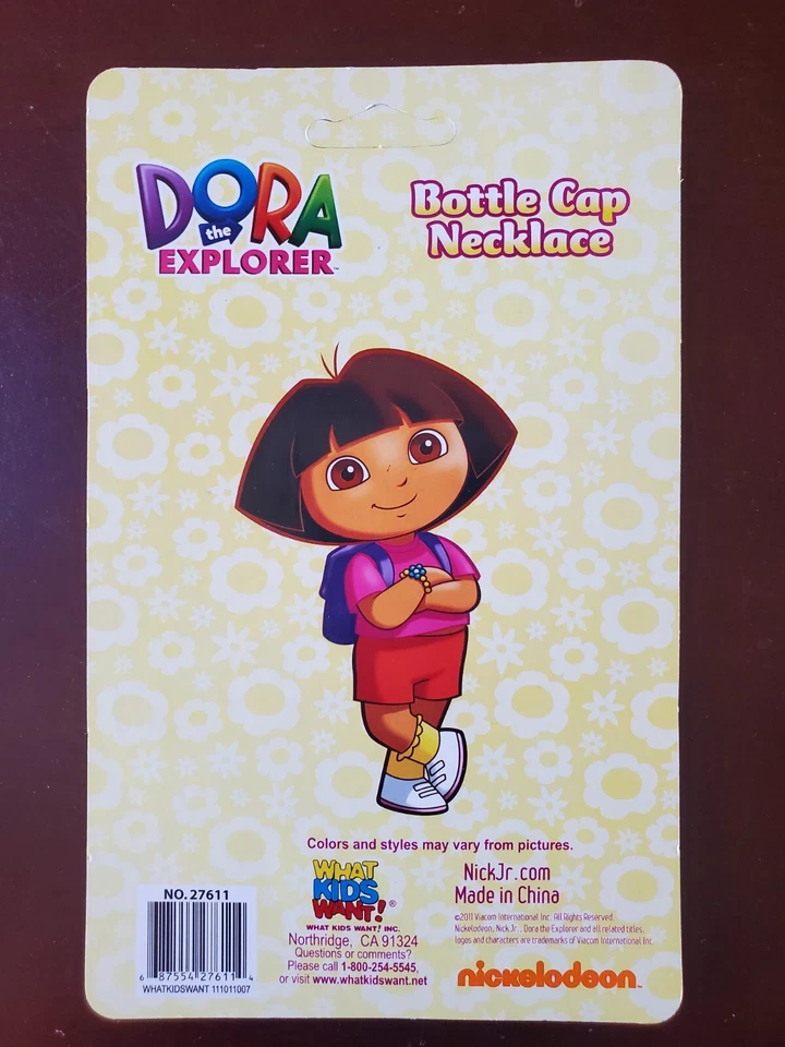 Nuevo en Paquete Nickelodeon Dora la Exploradora Botella Tapa Collar Niños Joyería Fiesta Favor Foto 2 de 2