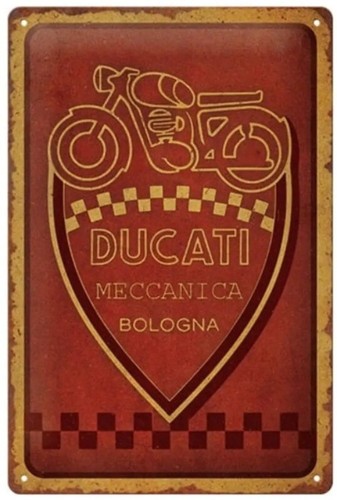 Ducati Meccanica Bologna Relieve Letrero de Metal 300mm x 200mm
