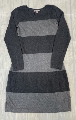 Banana Republic Sweater Dress Long Sleeves Grey Metallic Striped Women's Size S - Picture 18 of 18