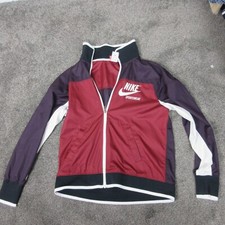 Nike Sportswear Track Jacket Womens Small Red Color Block