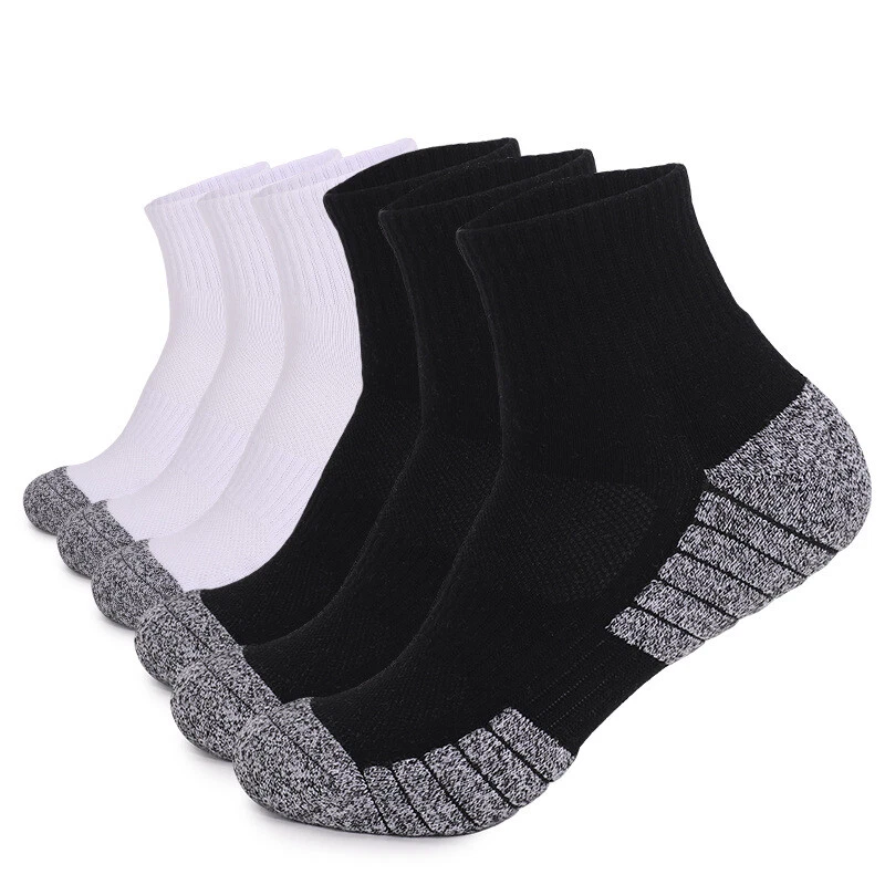 6 Pairs Mens Size 4-15 Cotton Cushion Crew Athletic Hiking Running Work Socks