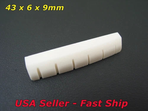43mm Slotted Bone Nut For Some Gibson Epiphone Martin Acoustic Electric Guitar