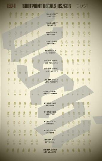 Uschi 1/35 Scale Footprint Decals with Dust Effects - #1012 Uschi 1/35 Scale Footprint Decals with Dust Effects - #1012
