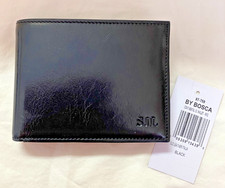Bosca Continental Italian I.D. Old Leather Wallet Black 95-759 NWT Monogram SJL