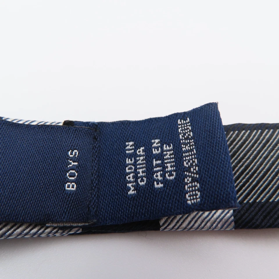 Pajarita Lord & Taylor negra gris a cuadros 2" de ancho pre corbata seda niños niños Foto 4 de 4