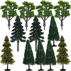 Model Miniature Forest Plastic Toy Trees Bushes Mini Rainforest Diorama Suppl...