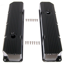 Black Finned Fabricated Aluminum Valve Covers For 1976-87 Jeep 304 360 390 401 Black Finned Fabricated Aluminum Valve Covers For 1976-87 Jeep 304 360 390 401