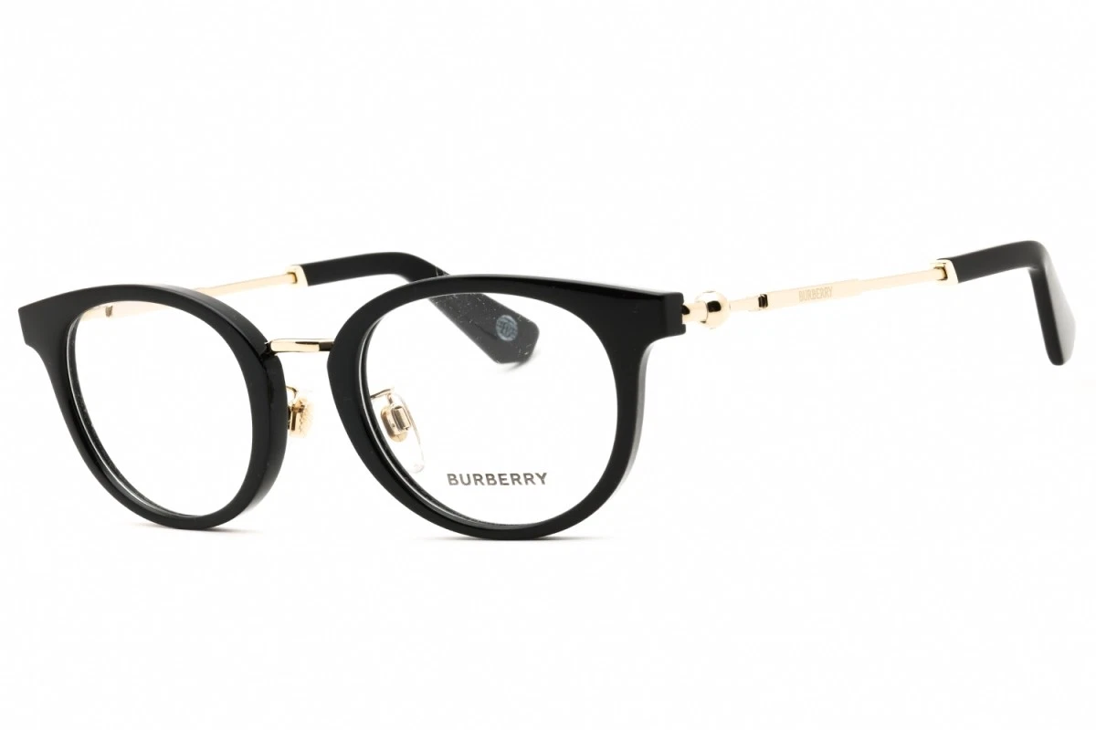 NWT Burberry 0BE1388D Black Round 51mm Eyeglasses Burberry Black Round Eyeglass Frames for sale | eBay main image 2
