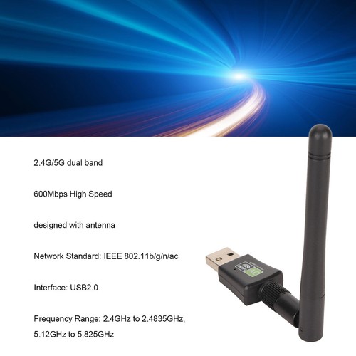 WiFi Dongle USB 2.0 2.4G 5G Dual Band 600Mbps Singal Antenna AP Mode High Saf FG - Picture 23 of 23