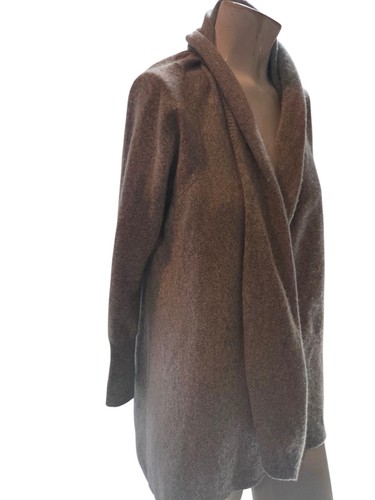 Arlotta Damen Pullover klein grau reines Kaschmir Schalkragen offene Strickjacke - Bild 4 von 7