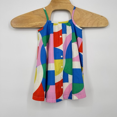 Hanna Andersson Girls Size 4 (100) Colorful Geometric Print Sleeveless Dress - Picture 3 of 8