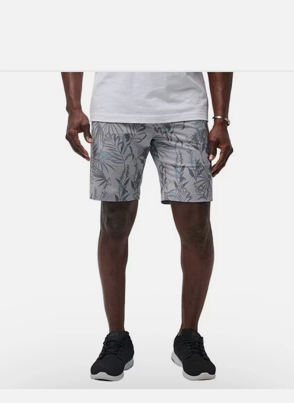 Travis Mathew Mens Coastal Canyon Golf Short 8” Grey Floral Size 34 NEW W TAGS