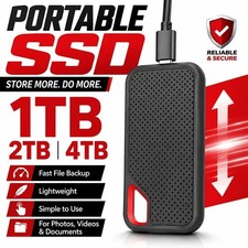 External Hard Drive 4TB High Speed Capacity Solid State Usb3.2 Laptop Mac And PC