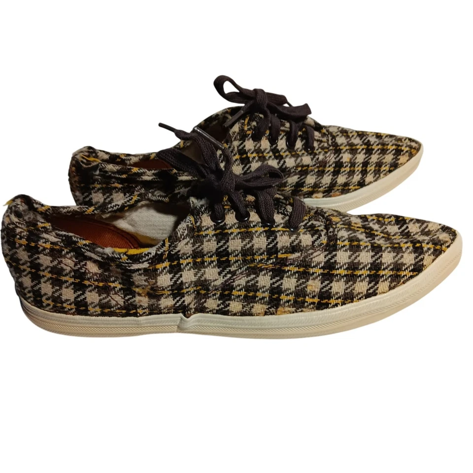 sz 5 Vintage Womens Keds Sneakers Shoes 1970's Houndstootch Checker Plaid USA - Image 2 of 4