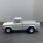 1960s Tonka White Jeep Pick Up Truck Wide Rear Tires (1826)