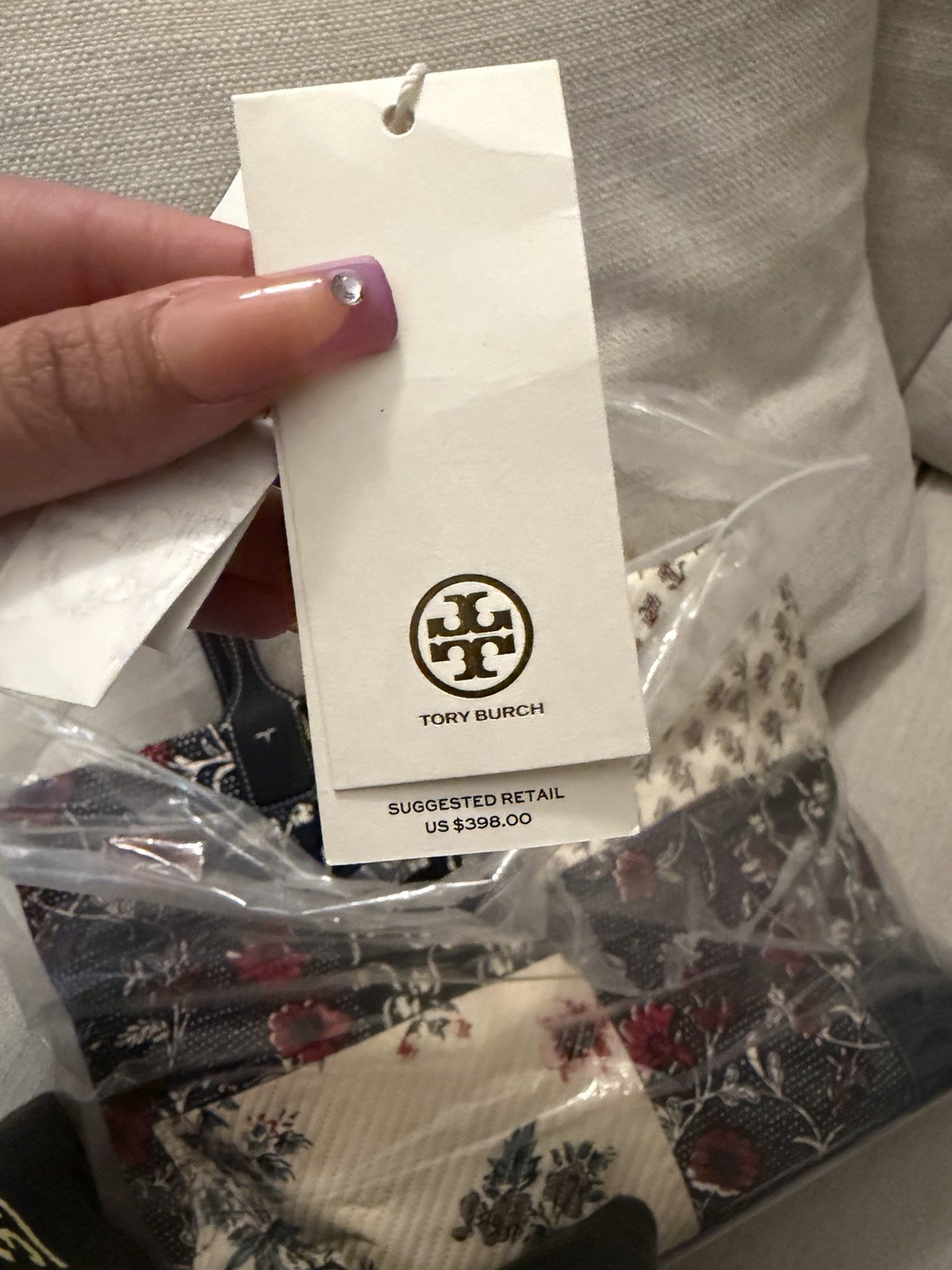 Tory Burch Patchwork Floral Multicolor Quilted To… - image 4