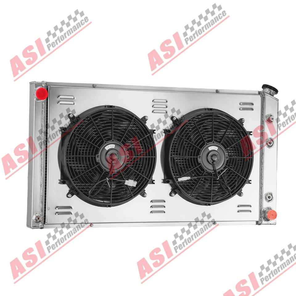 4 Row Radiator+Shroud Fan For 89-91 Chevy GMC R2500 R3500 V2500 V3500 7.4L — 第 4/4 张图片