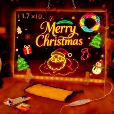 LED Drawing Board for Kids: 2026 New 13.7'' x 10'' LED Note Board with 7 Colors