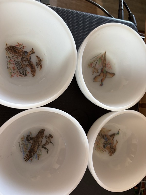 Fire King Wild Life Soup Bowls Set of 4 5 inch