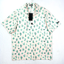 Bad Birdie Golf Polo Shirt Mens 2XL Pink Green Cactus Thorn In Your Side NEW