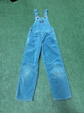 Vintage Oshkosh B'gosh Vestbak Corduroy Teal Floral Girl  s 6X Overalls Cute RARE
